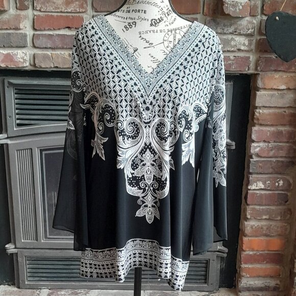 NWT JM Collection Paisley Mood Tunic - Picture 1 of 7